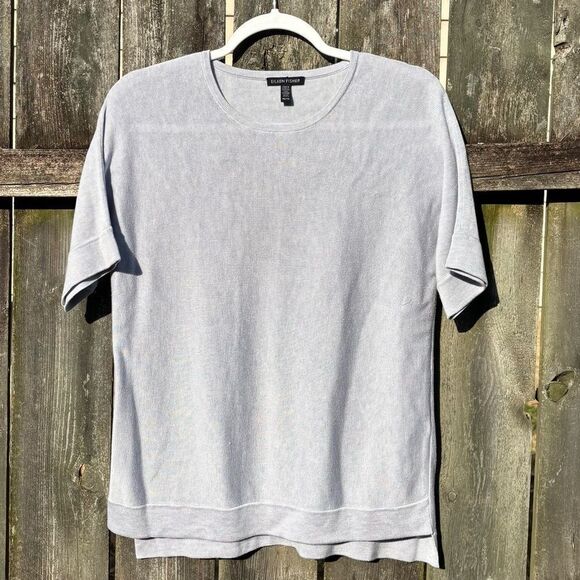 Eileen Fisher Sweaters - Eileen Fisher Periwinkle Tencel Silk Short Sleeve Sweater XS